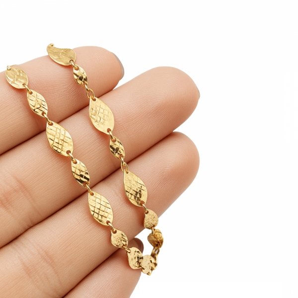 Bransoletka z motywem liści złoto 585