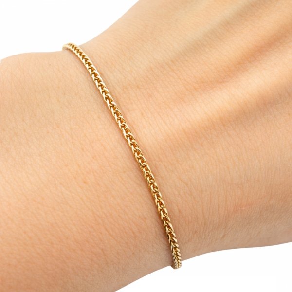 Bransoletka lisi ogon pełna 19 cm złoto 585 