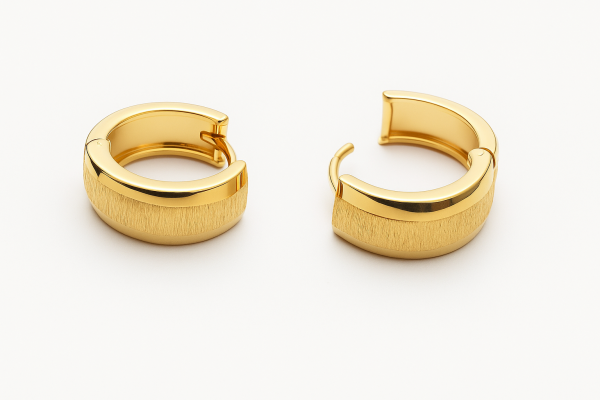 Kolczyki Koła z Satynowym Pasem złoto 585