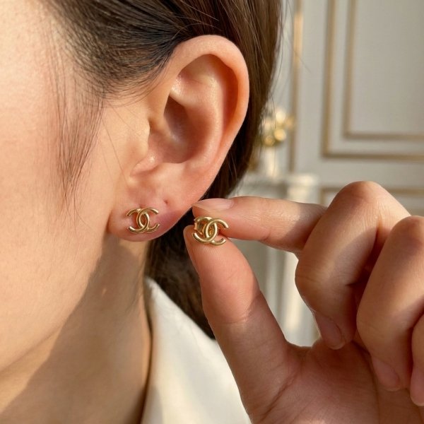 Kolczyki sztyft splecione półokręgi  złoto 585 