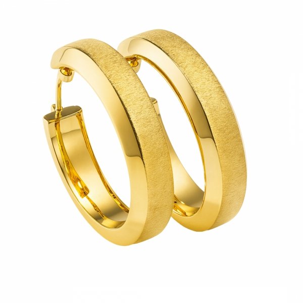 Kolczyki koła satyna 6mm złoto 585