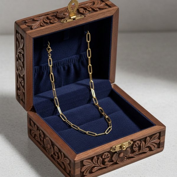 Łańcuch 55cm szeroki ankier 3D złoto 585