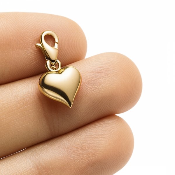 Charms przywieszka serce 3D okazałe złoto 585 