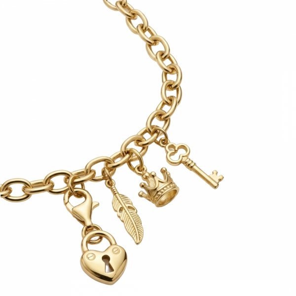  Charms serce kłódka 3D złoto 585 