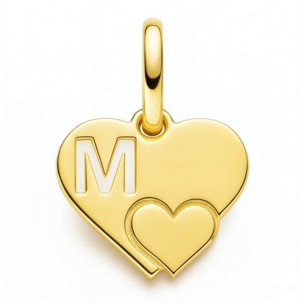 Zawieszka serce z literą M złoto 585 