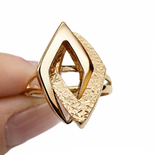 Pierścionek nowoczesny romby  R.17 złoto 585 