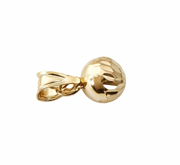 Wisior diamentowana kula  złoto 585