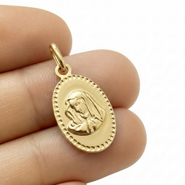 Medalik owalny z wizerunkiem złoto 585