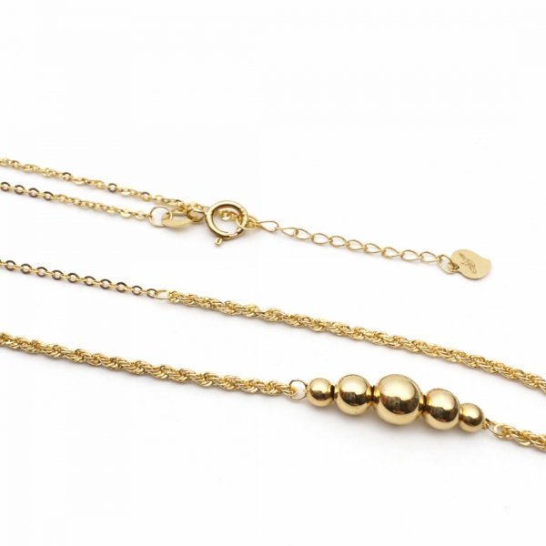 Naszyjnik z pięcioma kulami złoto 585