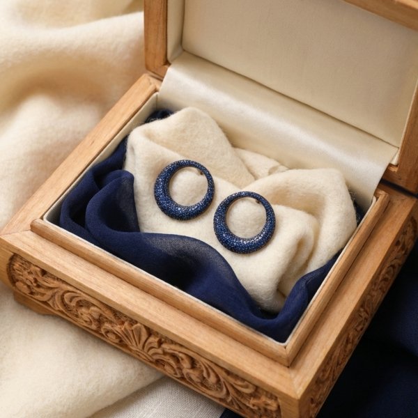 Kolczyki sztyfty z niebieskimi kamieniami srebro 925 ROD