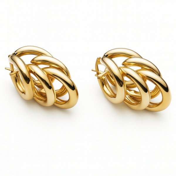 Kolczyki kaskada kół złoto 585