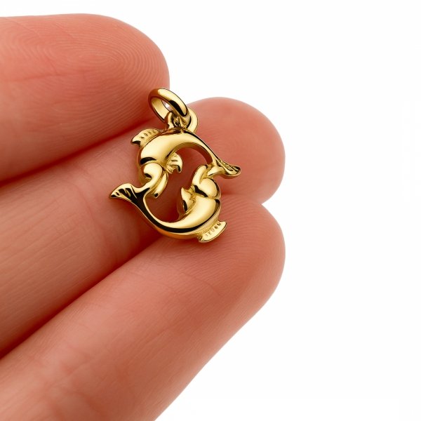 Zawieszka kuta znak zodiaku Ryby złoto 585 