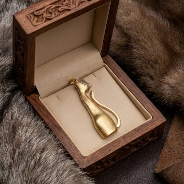 Wisior pozłacany kot oczy cyrkonie art srebro 925 