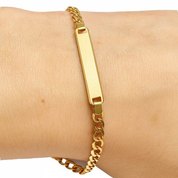 Bransoletka pancer blaszka 20cm złoto 585 