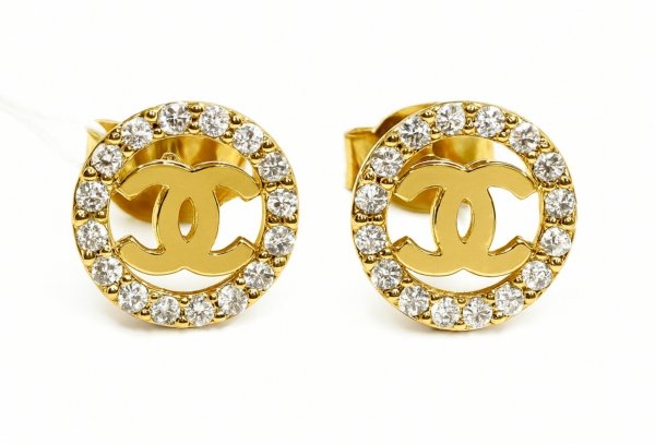 Kolczyki koła wysadzane cyrkoniami złoto 585