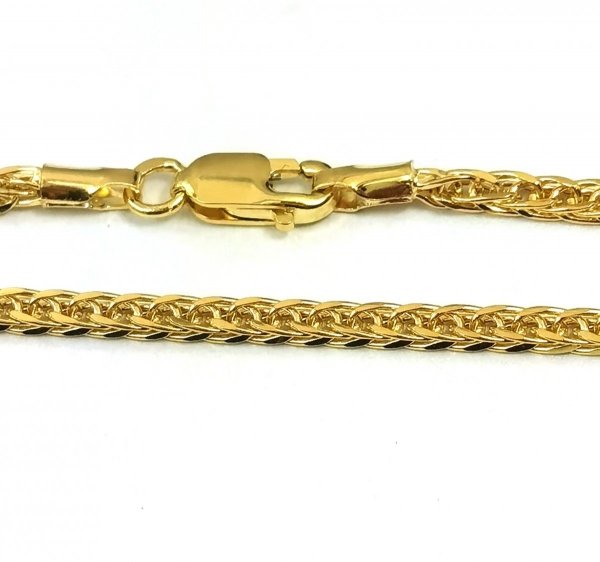Łańcuch lisi ogon gruby żółty złoto 585
