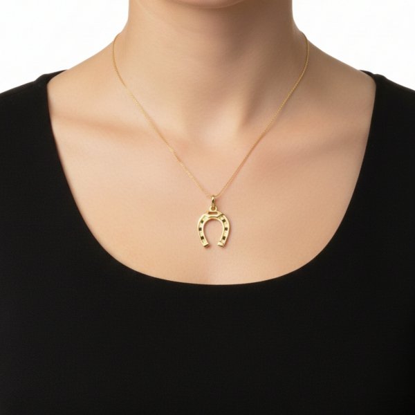 Wisior podkowa talizman kuta złoto 585 