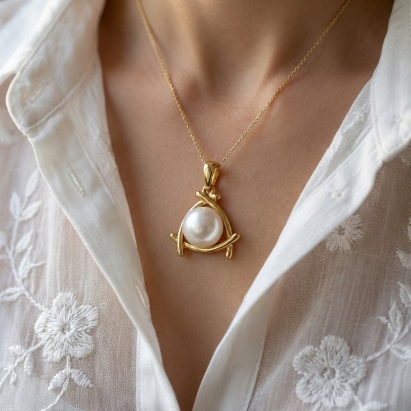 Wisior z perłą złoto 585