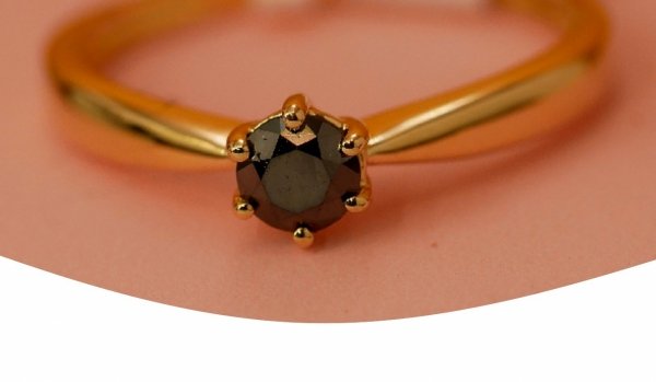  Pierścionek R.13 diamenty 1/0.32ct złoto 585 