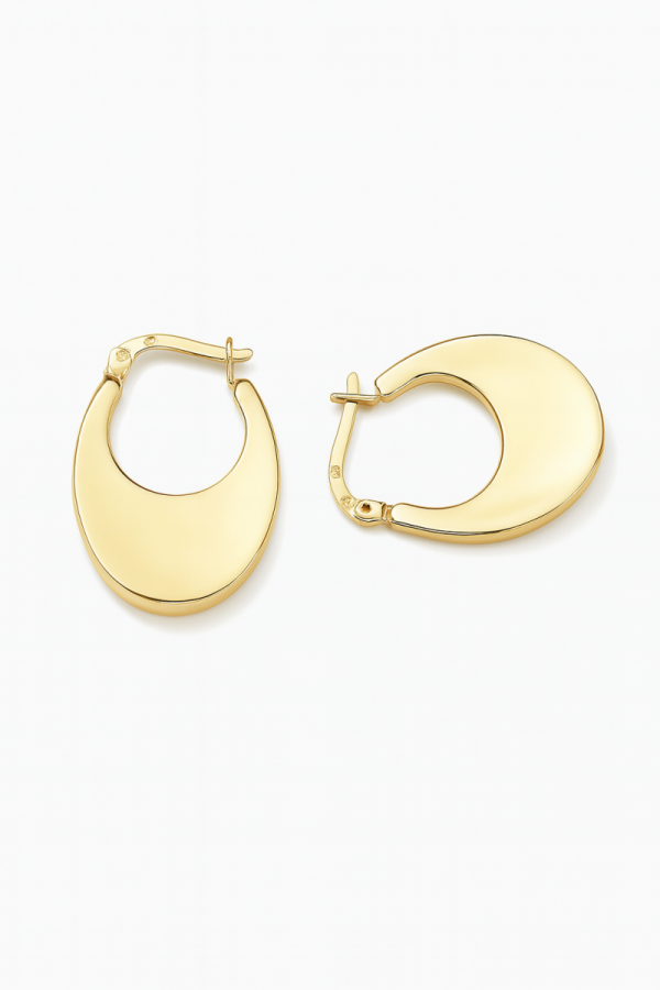 Kolczyki przestrzenne o owalnym kształcie złoto 585