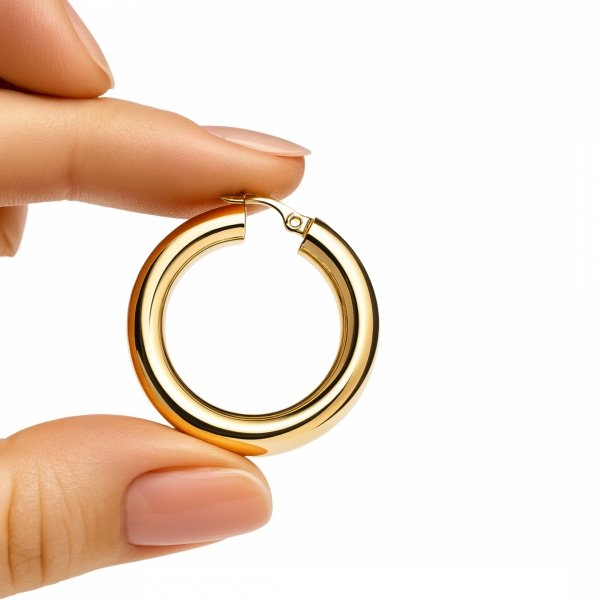 Kolczyki koła 3D poler złoto 585