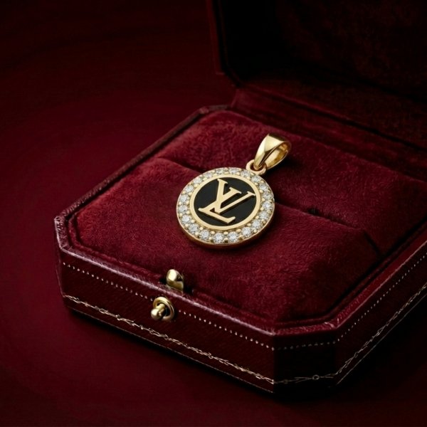 Rozeta wisior wysadzana kamieniami złoto 585