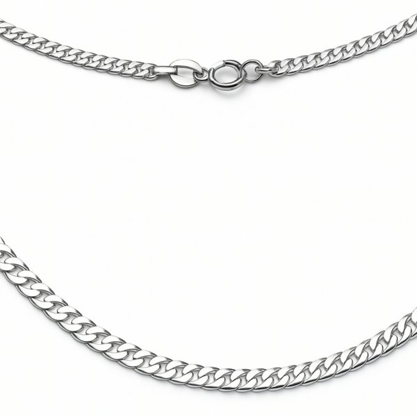 Łańcuch białe złoto kuty splot pancer złoto 585 