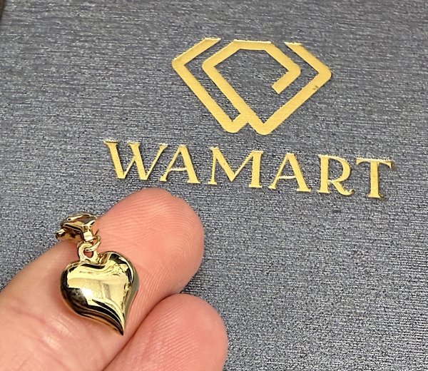  Charms serce 3D OKAZAŁE  złoto 585 