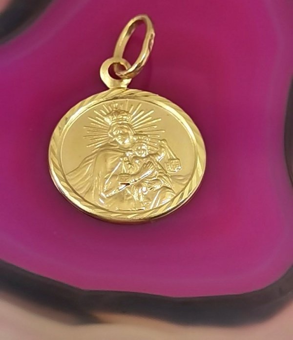 Medalik Częstochowska promienie złoto 585