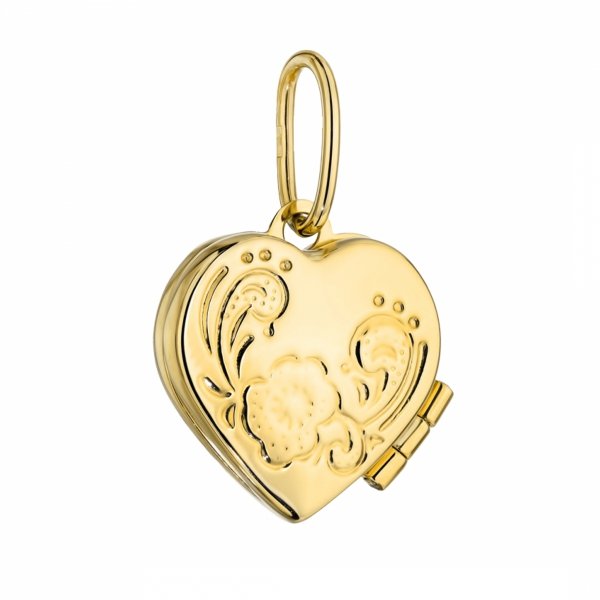 Zawieszka serce Puzderko na foto kwiat złoto 585