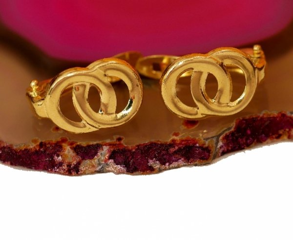 Kolczyki angiel podwójne obrączki  Złoto 585