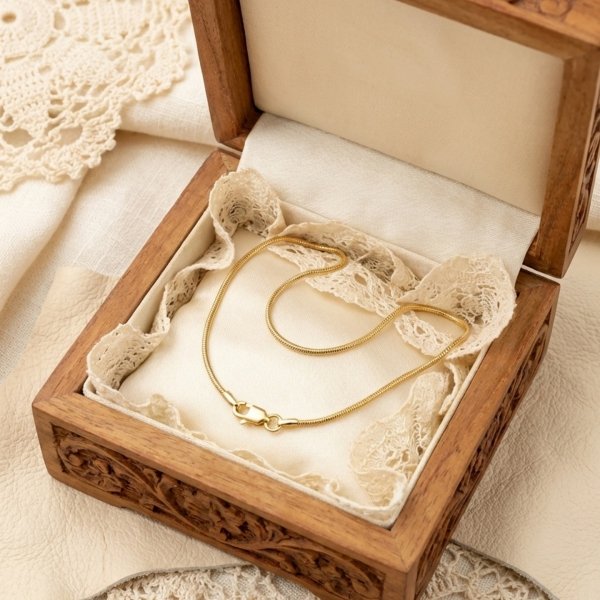 Łańcuch 50cm linka pełna złoto 585 