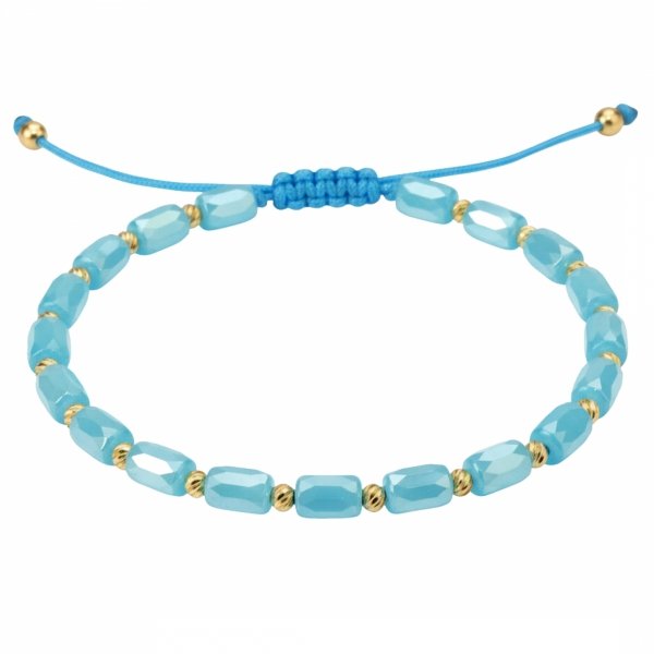 Bransoletka sznurek z kulkami i apatytem złoto 585