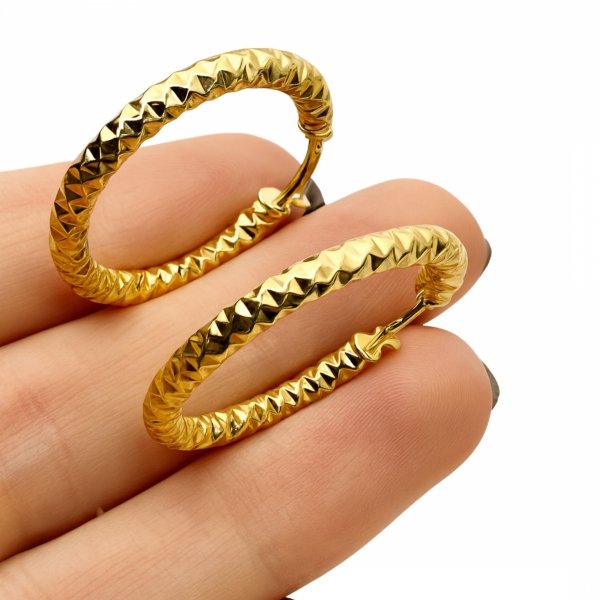 Kolczyki koła diament 28MM złoto 585