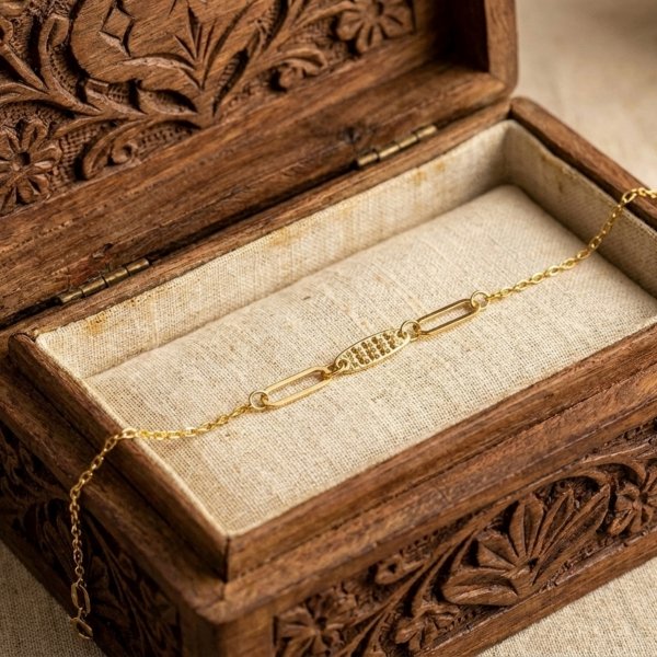 Bransoletka łańcuszkowa finezyjne ogniwa złoto 375