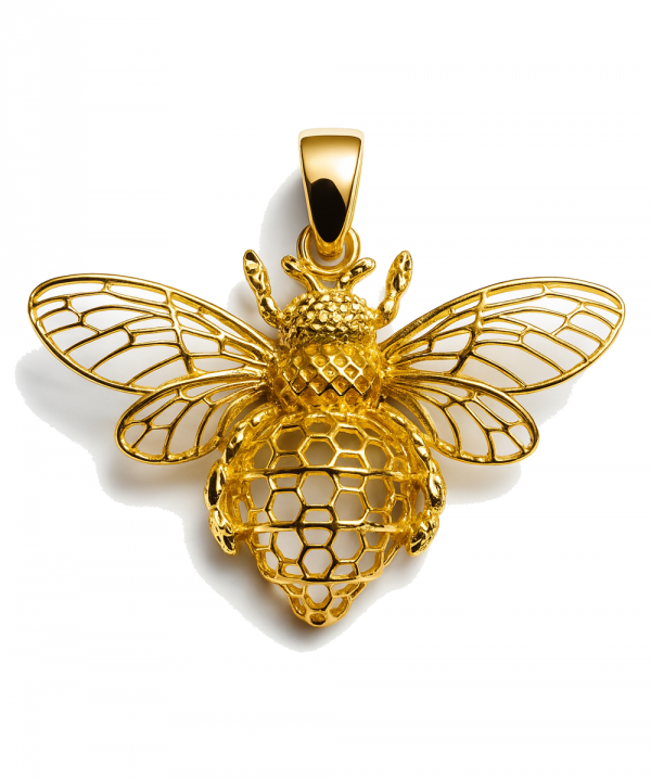 Wisior duża ażurowa pszczoła złoto 585
