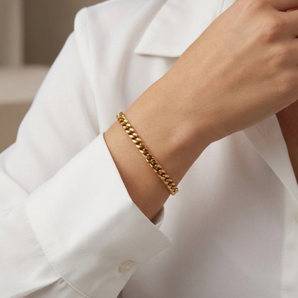 Bransoletka pancerka 21 cm złoto 585