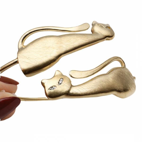 Bransoletka sztywna pozłacana KOTY art srebro 925