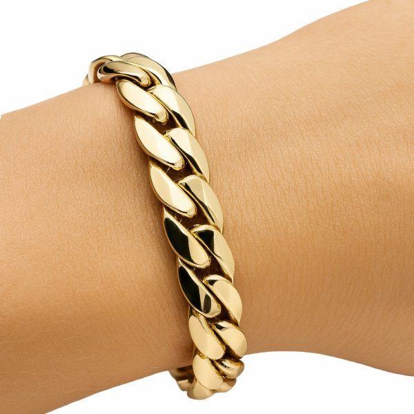 Bransoletka Gęsty Pancer 20 cm  złoto 585