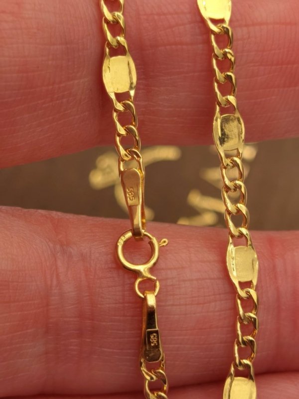 Bransoletka kostka figaro złoto 585