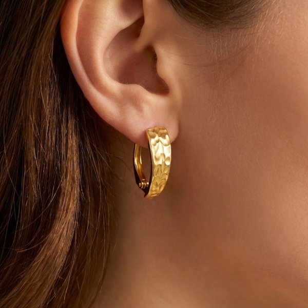  Kolczyki Muszle grawer różany  złoto 585 