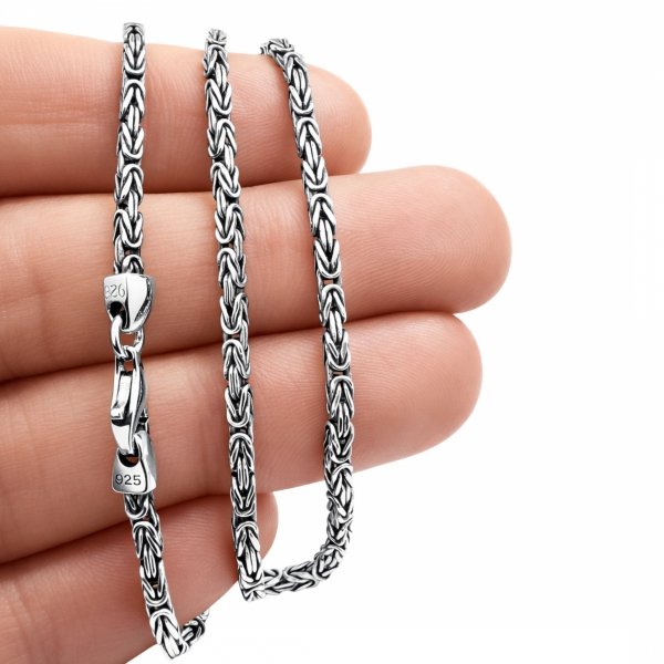 Łańcuszek splot królewski srebro 925 ROD