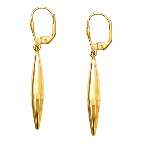 Kolczyki groty 3D złoto 585 