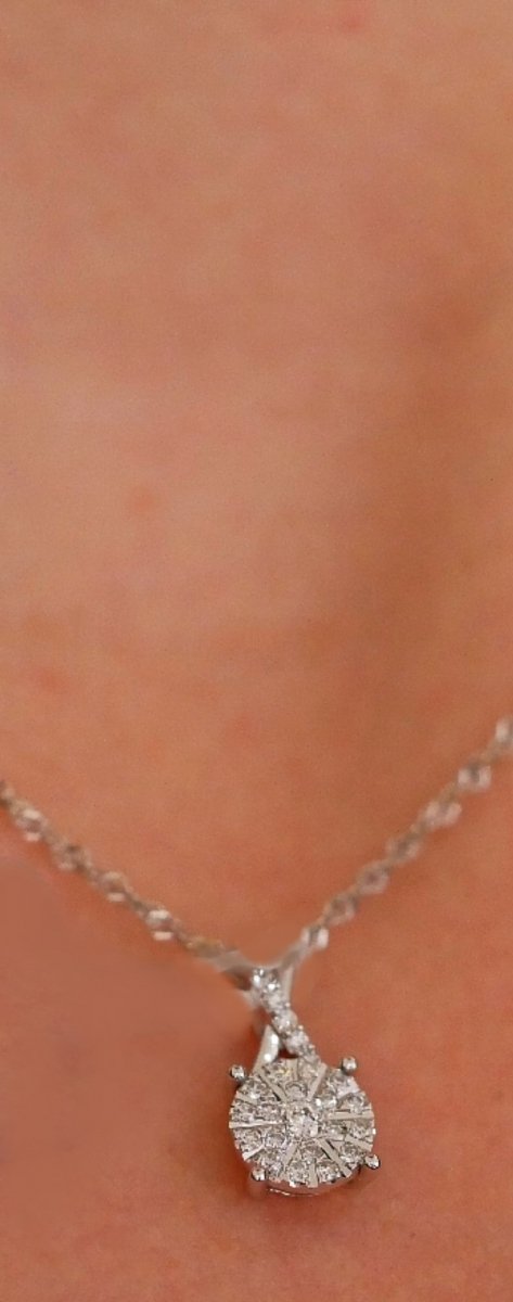 Naszyjnik białe złoto diamenty  26/0.13ct złoto 585