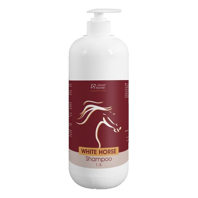 Szampon dla siwych i jasnych koni WHITE HORSE Shampoo 1l Over Horse