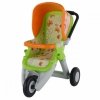 Duży wózek spacerówka  dla lalek zielono-pomarańczowy Wader QT