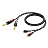 PROCAB CLA631/1.5 2 x RCA/Cinch male - 2 x 6.3 mm Jack male mono 1,5 meter