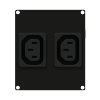 CAYMON CASY 282/B CASY 2 space 2x euro power outlet socket Black