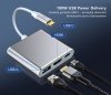 TB Adapter USB C 3w1 - HDMI, USB, PD srebrny