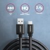 AXAGON Kabel BUMM-AM15AB Micro USB  USB-A, 1.5m, USB 2.0, 2.4A, ALU, oplot, Czarny
